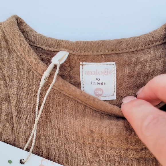 NWT! Analogie Lil Legs Brown Bubble Romper - Picture 3 of 3